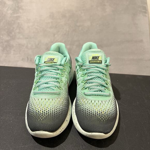 Nike Lunarglide 8 Womens 5 Glow Green 849569-300 Athletic Running Sneakers - Picture 2 of 10